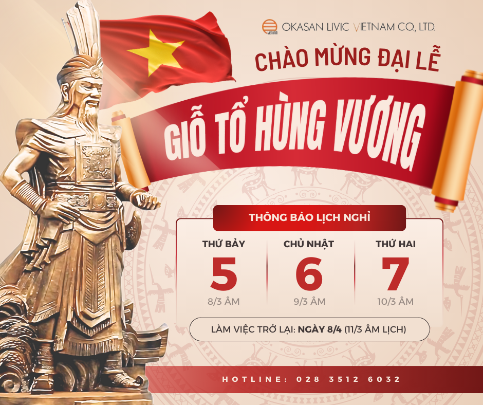 Bài đăng Facebook Chúc mừng Thông báo Lịch nghỉ Giỗ tổ Hùng vương Cổ điển Đỏ be (1)